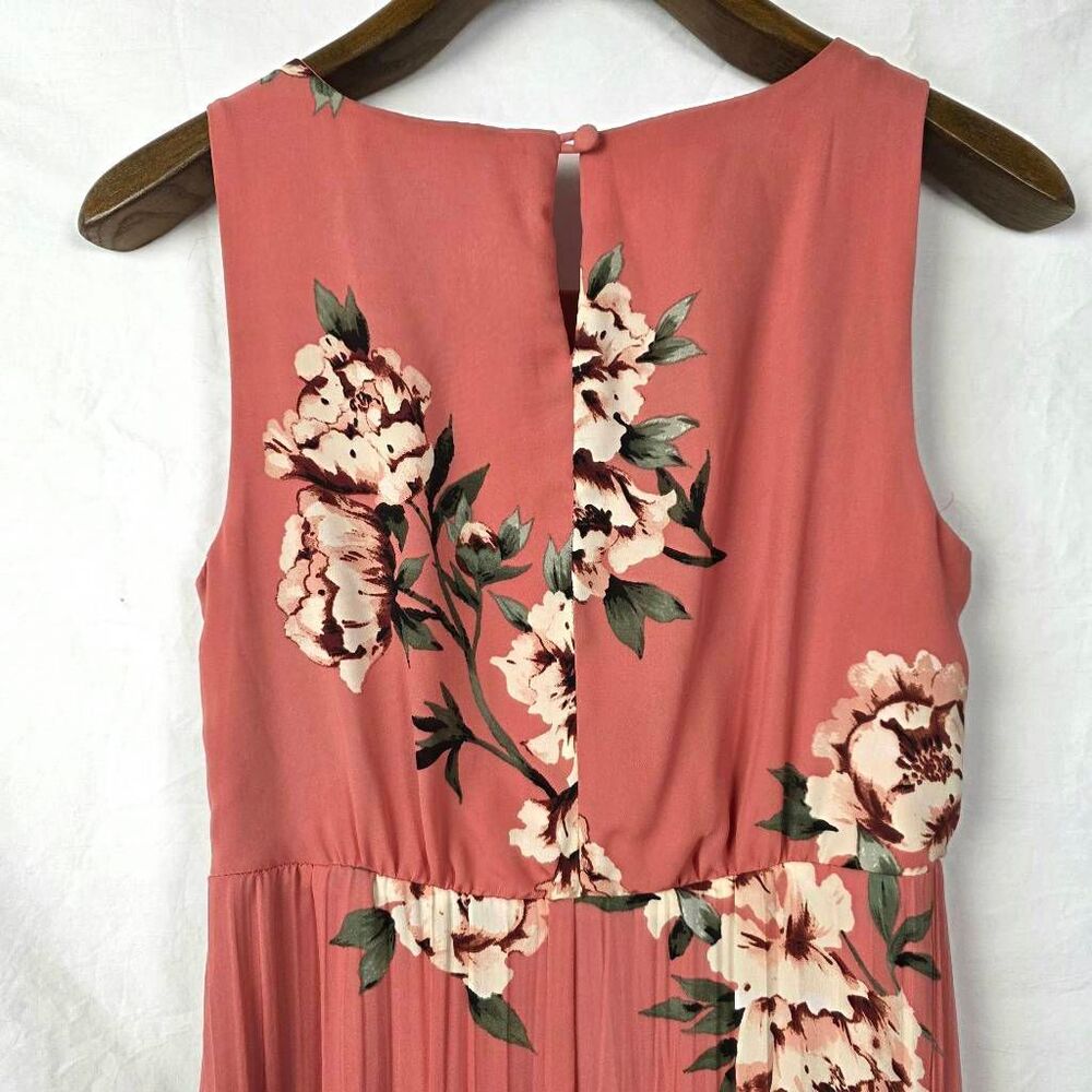 Christopher & Banks 6P Coral Floral Maxi Dress Petite - Picture 4 of 8